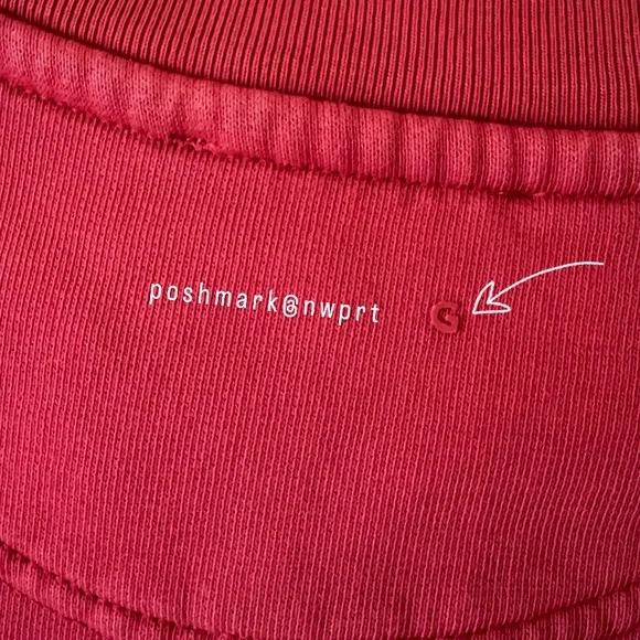 ANINE BING ♥️ Sport Jaci Graphic Logo Sweatshirt Pullover Red Black S Small - Picture 8 of 15